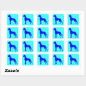 Blauwe Dog Vierkante Sticker (Vel)