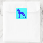 Blauwe Dog Vierkante Sticker (Tas)