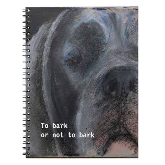 Blauwe Dogge Gezicht Notitieboek (Voorkant)