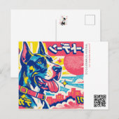 Blauwe Dogue de Bordeaux Aankondiging  Briefkaart (Voorkant / Achterkant)