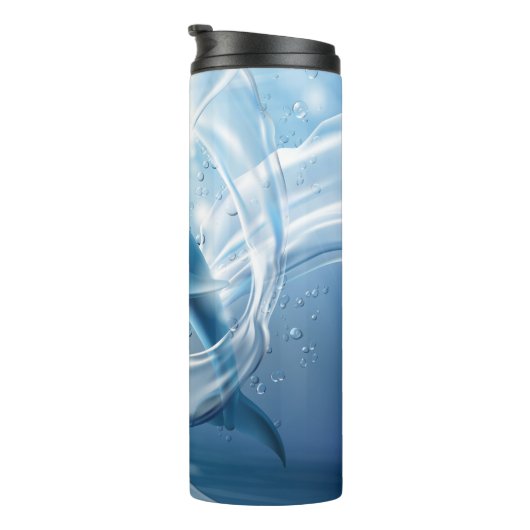 Blauwe dolfijn, aangepaste naam tumbler thermosbeker (Geroteerd rechts)