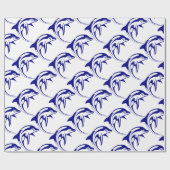 Blauwe dolfijn cadeaupapier (Vlak)