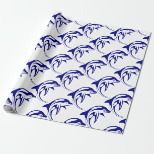 Blauwe dolfijn cadeaupapier
