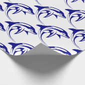 Blauwe dolfijn cadeaupapier (Hoek)