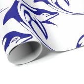 Blauwe dolfijn cadeaupapier (Rol Hoek)