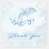 Blauwe dolfijn Dank je Stickers (Voorkant)