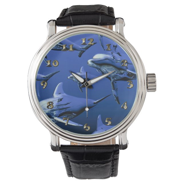 Blauwe dolfijn horloge (Voorkant)