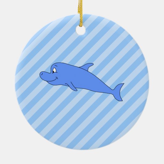 Blauwe dolfijn. keramisch ornament (Achterkant)