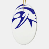 Blauwe dolfijn keramisch ornament (Links)
