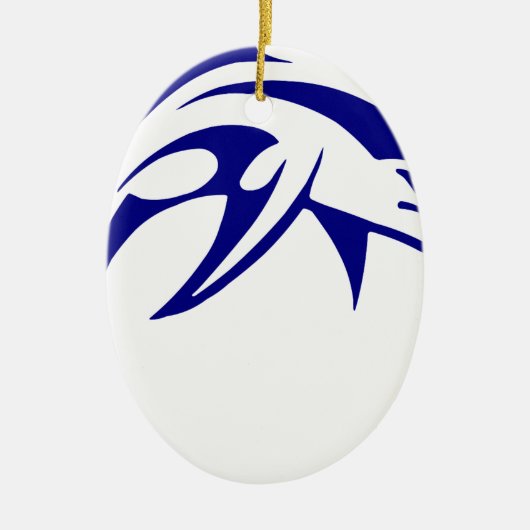 Blauwe dolfijn keramisch ornament (Voorkant)