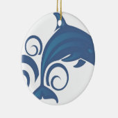 Blauwe dolfijn keramisch ornament (Rechts)