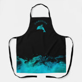 Blauwe dolfijn logo schort (Voorkant)