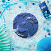 Blauwe dolfijn papieren bordje (Feest)