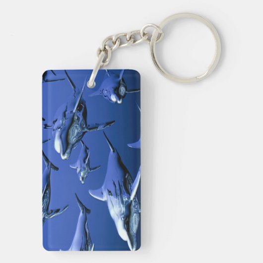 Blauwe dolfijn sleutelhanger (achterkant)