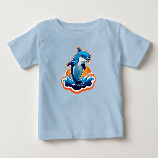 Blauwe Dolfijn Springt Over Oceaangolven (Voorkant)