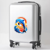 Blauwe Dolfijn Springt Over Oceaangolven Sticker (Koffer)