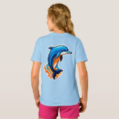 Blauwe Dolfijn Springt Over Oceaangolven T-shirt (Achterkant volledig)