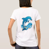 Blauwe Dolfijn Springt Over Oceaangolven T-shirt (Achterkant)