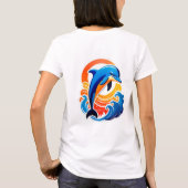 Blauwe Dolfijn Springt Over Oceaangolven T-shirt (Achterkant)