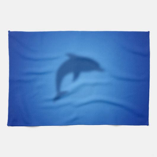 Blauwe dolfijn theedoek (Horizontaal)