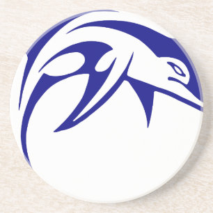 Blauwe dolfijn zandsteen onderzetter