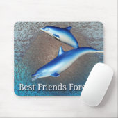 Blauwe Dolfijnen beste vrienden voor altijd Muismat (Met muis)