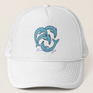 Blauwe dolfijnen cirkelen rond Thunder_Cove Trucker Pet
