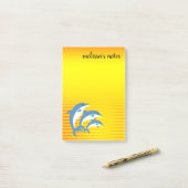 Blauwe dolfijnen dansen in de tropische zon post-it® notes (Op bureau)