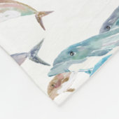 Blauwe dolfijnen fleece deken (Hoek)