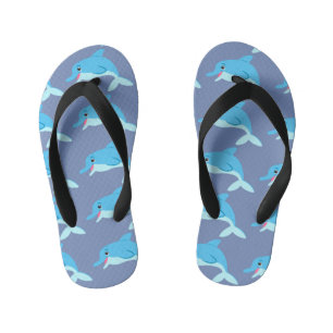 Blauwe dolfijnen kinder teenslippers