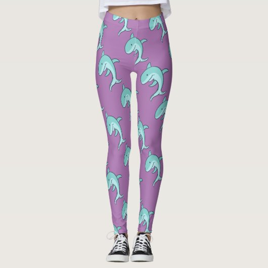 Blauwe dolfijnen Leaping Thunder_Cove Leggings (Voorkant)
