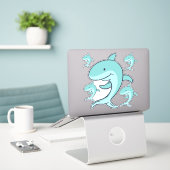 Blauwe dolfijnen Leaping Thunder_Cove Sticker (Laptop op bureau)
