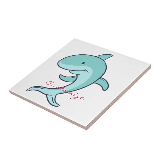 Blauwe dolfijnen Leaping Thunder_Cove Tegeltje (Zijkant)