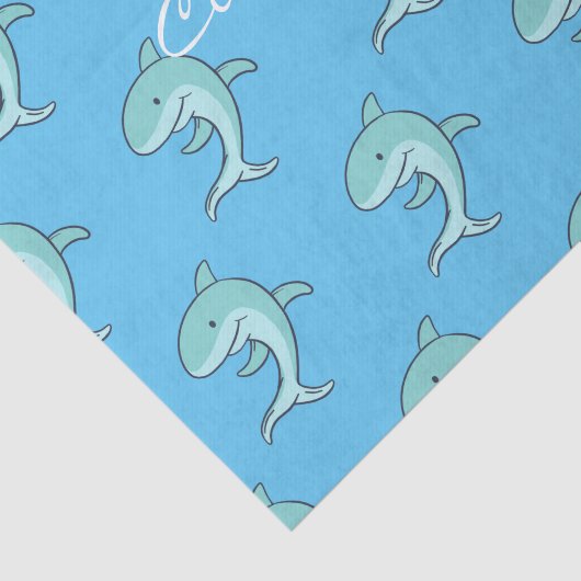 Blauwe dolfijnen Leaping Thunder_Cove Tissuepapier (Detail)