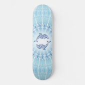 Blauwe Dolfijnen Mandala Maritiem Skateboard (Voorkant)