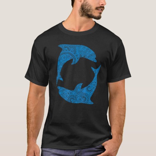 Blauwe dolfijnen Mandala Top Summer Ocean Vibes Gr (Voorkant)