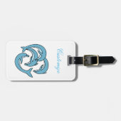 Blauwe dolfijnen omcirkelen Thunder_Cove Bar Bagagelabel (Voorkant horizontaal)
