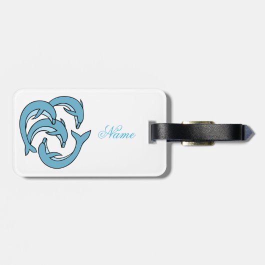 Blauwe dolfijnen omcirkelen Thunder_Cove Bar Bagagelabel (Achterkant horizontaal)