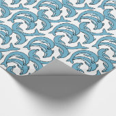 Blauwe dolfijnen omcirkelen Thunder_Cove Cadeaupapier (Hoek)