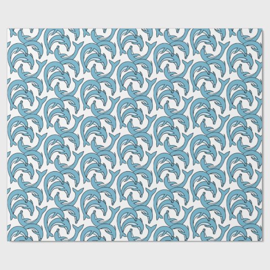 Blauwe dolfijnen omcirkelen Thunder_Cove Cadeaupapier (Vlak)