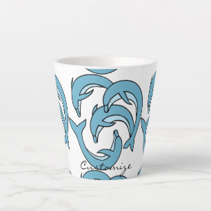 Blauwe dolfijnen omcirkelen Thunder_Cove Latte Mok