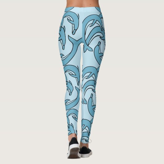Blauwe dolfijnen omcirkelen Thunder_Cove Leggings (Achterkant)