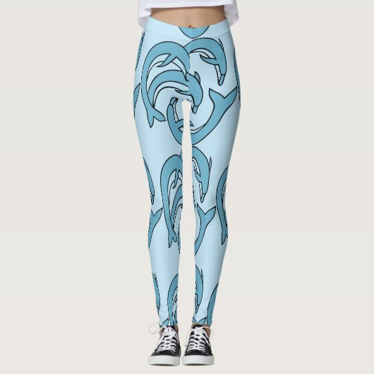 Blauwe dolfijnen omcirkelen Thunder_Cove Leggings (Voorkant)