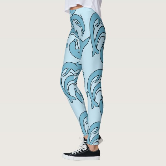 Blauwe dolfijnen omcirkelen Thunder_Cove Leggings (Links)