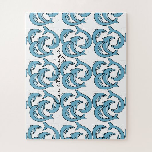 Blauwe dolfijnen omcirkelen Thunder_Cove Legpuzzel (Verticaal)