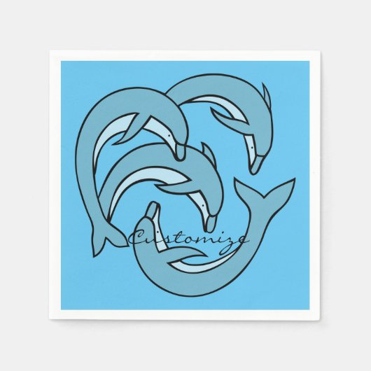 Blauwe dolfijnen omcirkelen Thunder_Cove Servet (Voorkant)