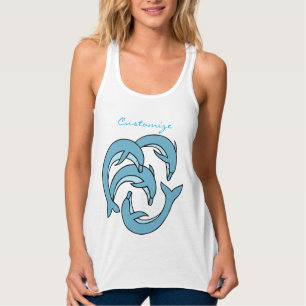 Blauwe dolfijnen omcirkelen Thunder_Cove Tanktop