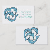 Blauwe dolfijnen omcirkelen Thunder_Cove Visitekaartje (Voorkant / Achterkant)