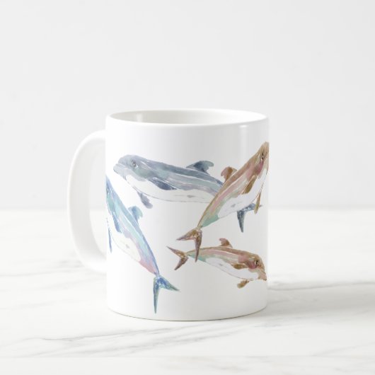 Blauwe dolfijnen op Mok (Voorkant links)