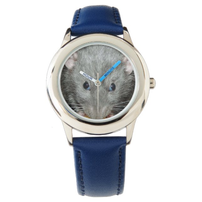 Blauwe dombo rat polshorloge horloge (Voorkant)